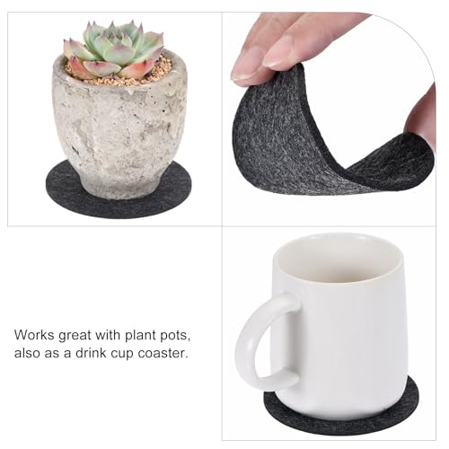 Plant Coasters 10 Inch Reversible Absorbent Waterproof Round Felt Pad Mat, Grey 3 In1 Set - view 3