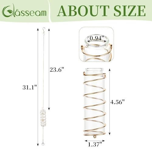 4 Pack Hanging Plant Propagation Stations with Crystal Suncatchers - view 4