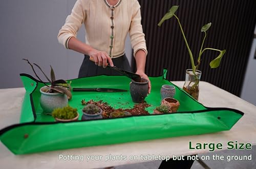 39.5"X31.5" Large Repotting Mat for Indoor Plants Transplanting/Dividing and Dirt Control, Gardenig Gifts for Women, Waterproof Gardening Potting Mat for Succulent - view 2