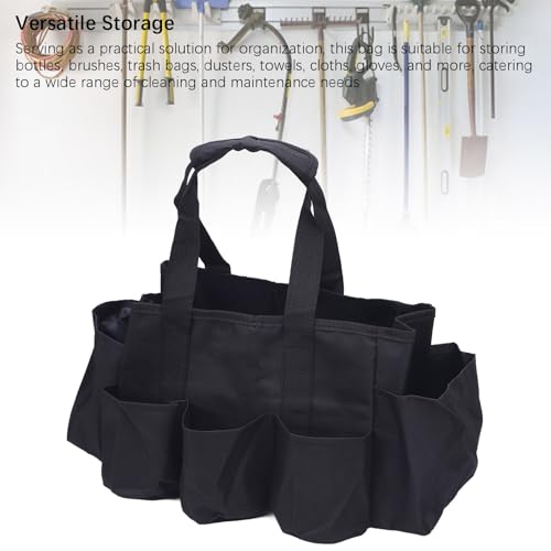 Portable Cleaning Caddy Supplies Organizer, Oxford Cloth Multiple Compartments Cleaning Tool Bag With Handle For Household Gardening Outdoor Maintenance - view 4
