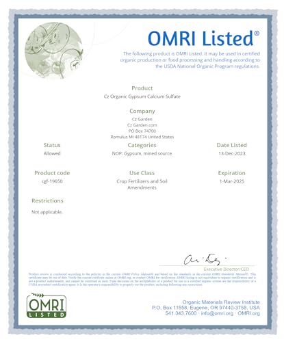 Gypsum Granules - Made in USA - OMRI Listed - Calcium Sulfate Dihydrate - Garden Soil Amendment Fertilizer for Lawns, Plants, Calcium & Sulfur Additive. Cures Blossom End Rot in Tomatoes & Peppers - view 5