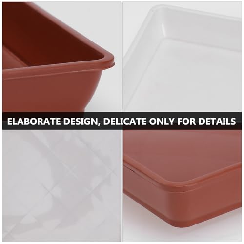 4PCS Plastic Plant Pot Saucer 21.5x21.5x2.5cm Square Bonsai Tray - view 4
