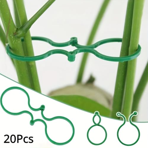 20-Pack Plastic Garden Plant Tie Clips – Tomato Vine Support Fasteners, Reusable Stem Strap Buckle Clamps for Securing Climbing Plants - view 2