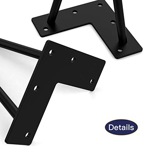 10inch Black Hairpin Furniture Legs(4PCS) | Heavy-Duty Hairpin Legs End Table Legs| with Screws and 4pcs Bonus Rubber Floor Protectors | Metal Table Legs Desk Legs Furniture Legs for DIYers - view 4