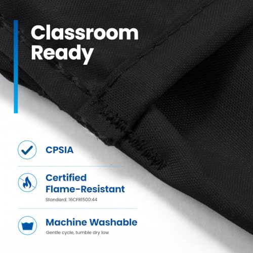 Student Chair Storage Pocket - 19", Single Pocket, Classroom Chair Organizer for Student Desks, Durable Over-the-Chair Storage, Ready-to-Use Name Tag Window, Black, 1-Pack - view 5