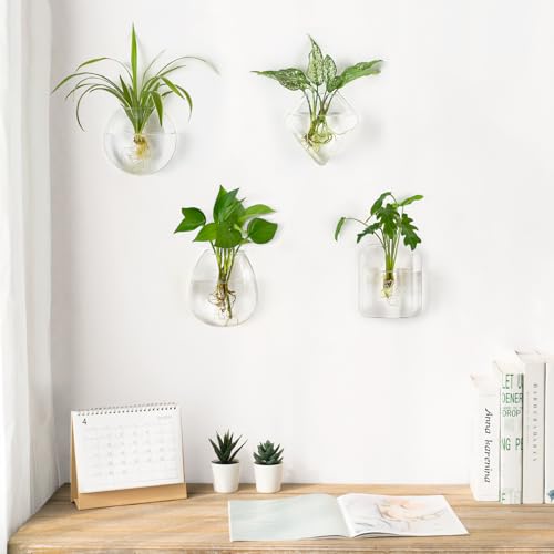 Wall Propagation Planters, 4 Pack Glass Hanging Vase Plant Holder - view 2