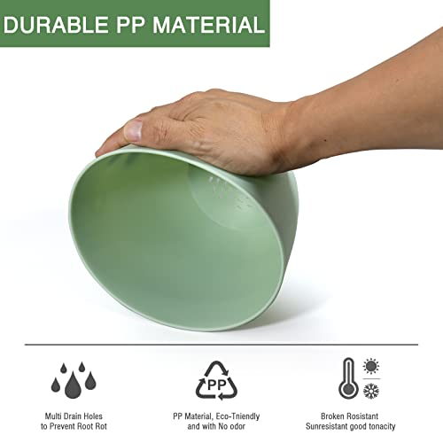 6 Inch Plant Pots, 12 Pack Plastic Planters Modern Flower Pot with Drainage Holes and Saucers for All House Plants, Herbs, Flowers and Seeding Nursery, Colorful - view 3