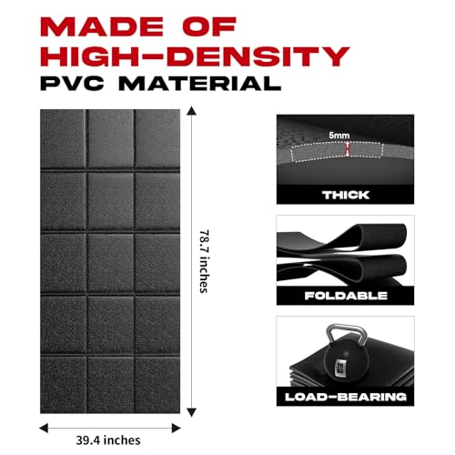Treadmill Mat – 79" x 39", 0.2" Thick Non-Slip Walking Padl Mat for Carpet Floors & Hardwood, Shock Absorbing Exercise Mat & Under Treadmill Mat for Floor Protection in Home Gym - view 2