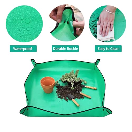 Potting Mat for Indoor Plant Transplanting, 29.5" X29.5" Waterproof Repotting Mat, Foldable Soil Change Mat Gardening Planting Mat - Gifts for Plant Lovers - view 4
