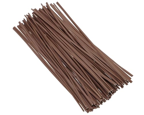 80pcs Plastic Twist Ties Plant Ties Reusable Bread Twist Ties Cake pop Ties Cable Ties Candy Ties for Bags 6 Inch (Brown)
