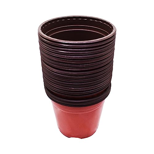 100 PCS 8 Inches Plastic Plant Nursery Pots Reusable for Succulents Seedlings Cuttings TransplantingSeedlings Plastic Plant Pots with Drainage Holes
