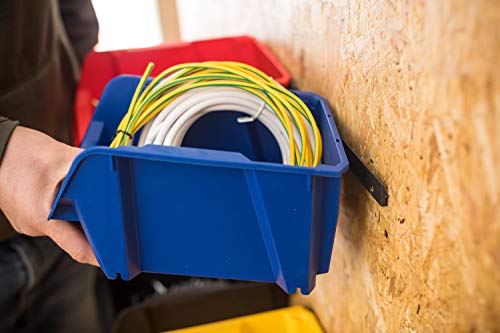 STST82740-1 Storage Boxes #3 (Blue, Impact-Resistant Polypropylene, Stackable, Wall Mountable, Ideal for Storing Small Parts, Tools, Accessories, Much More, 3 (24 x 18 x 13 cm) - view 4