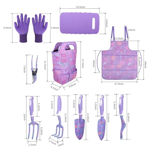 Purple Garden Tools Set 10 Pieces, Gardening Gifts for Women - view 2