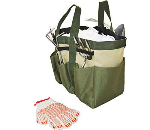 Gardening Tote Bag Garden Tool Bag with 9 Pockets Garden Tote Organizer Bag Gardening Tool Kit Holder Oxford Bag Gardening Tools Storage Organizer Tote Bag for Outdoor Garden Lawn Yard - view 4