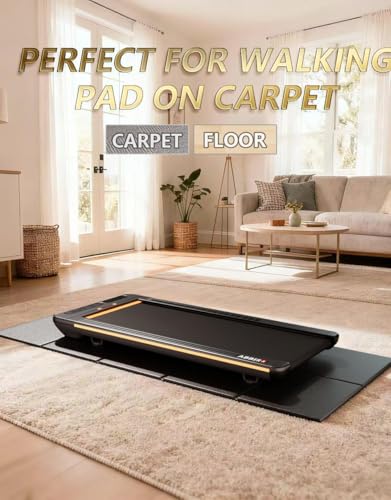63"x30" Walking Pad Mat for Carpet Floors,Under Bike Treadmill Mat for Hardwood Floor Protection,0.24" Thick Exercise Equipment Matt Compatible with Peloton Matt Stationary Exercise Bike Trainer Pad - view 6