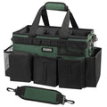 Wearable Cleaning Caddy Bag, Cleaning Caddy Supplies Organizer with Handle & Shoulder Straps for Housekeepers, Under Sink & Car Cleaning Tool Organizers with 4 Foldable Divider (TreeGreen)