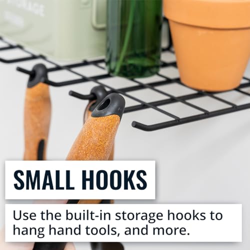 Gardening Hand Tools Organizer, Wall Mount Storage Shelf for Garden Scissors, Hand Pruners, Plant Shears, Tree Cutter, Gardening Shears, and Garden Supplies, Holds 40 lbs - view 4