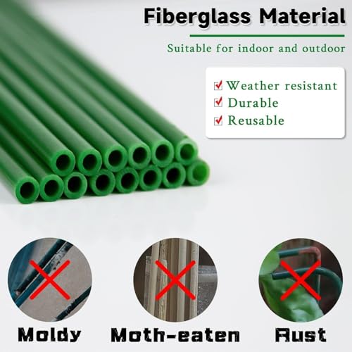 20Pcs Plant Support Stakes 17 inch Garden Orchid Sticks Extended to 3ft 4ft 5ft Plant Poles with Clips for Indoor Outdoor Potted Tomato Rose Amaryllis Vegetables Comes with 20 Ties（Green） - view 5