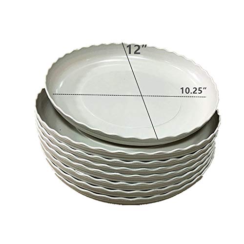 12 Inch Light Grey Plant Saucers 5 Pack,Saucers for Potted Plants,Flower Pot Drip Trays for Indoor & Outdoor Ceramic or Plastic Flower Pot Drip Trays for Large to Small Pots - view 3