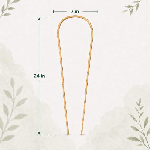24in Natural Bamboo U-Hoop Trellis for Climbing Plants, 10 PCS - view 2