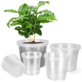 10/8/6/5 Inch Large Clear Nursery Pots with Drainage Holes, 16 Pack Gallon Clear Plastic Pots for Plants, Seedling Starter Pot, Garden Plant Pots for Succulents Flowers