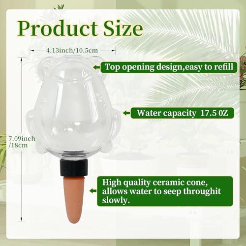 3 Pack Plant Self Watering Globes Top Fill for Indoor Plastic Water Bulbs Slow Release Terracotta 13oz Self Watering Planter Insert Automatic Drip Irrigation Water Spikes Stakes Devices System - view 2