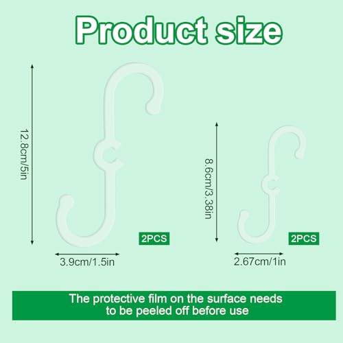 4pcs Plant Stem Support, 2 Sizes Plant Stem Holder Hook Monstera Stabilizer for Indoor Outdoor Climbing Houseplant Growth Accessories (Clear) - view 2