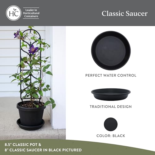 Flower Pot Saucers - Plastic Plant Saucer for Outdoors & Indoors - Traditional Design Plant Pot Trays for Water Drainage - Durable & Stylish Round Plant Tray (21-inch Black) - view 4