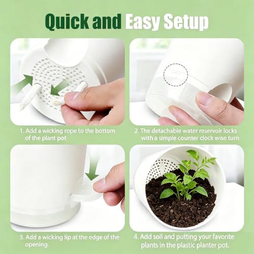 10 Indoor Herb Garden Kit, 54pcs Complete Kitchen Herb Starter Set Including 2-Color Self Watering Pots, Soil & Tools, Unique Gift Ideas for Plant Lovers, Women, Men, Friend, Birthday, Housewarming - view 5