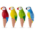 4 Pack Self Watering Spikes and Globes, Handmade Terracotta Parrot Self-Watering Plant Devices with Slow Release System, Automatic Plant Water Bulbs for Indoor and Outdoor Garden Vacation