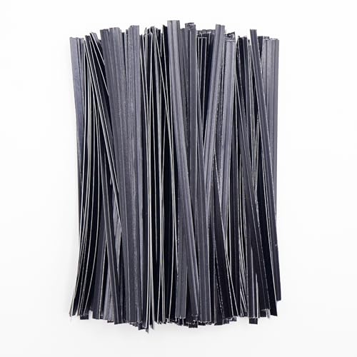 1000 Pieces Paper Twist Ties, 6 Inch Twist Ties Reusable Black, Bread Twist Ties for Arts And Crafts, Metallic Twist Ties Candy Ties for Bulk Food, Gift Bags, Halloween, Christmas