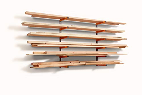 4-Piece Parallel Clamp Set 571550I & Wood Organizer and Lumber Storage Metal Rack with 6-Level Wall Mount – Indoor and Outdoor Use, In Orange | PBR-001 - view 7