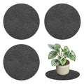 3-Pack Plant Coasters Mat Reversible, 12 Inch Felt Round Absorbent Fabric Plant Pot Saucers for Gardening/Indoor/Outdoor Pots, Waterproof Coaster Mats [Gray]