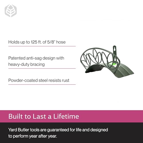 Heavy Duty Wall-Mounted Hose Hanger - Flower Design, Green - view 4