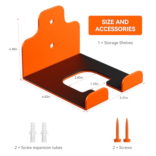 Garage Organizer Trimmer Rack,Garden Power Tool Hanger,2Pack,Orange - view 3