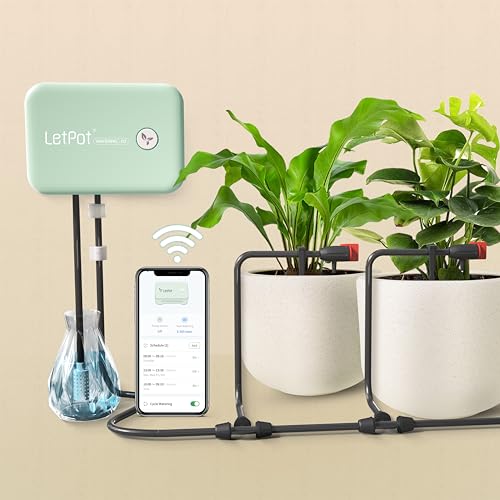 Automatic Watering System for Potted Plants, [Wi-Fi & App Control] Drip Irrigation Kit System, Smart Plant Watering Devices for Indoor Outdoor, Water Shortage Remind, IPX66, Green