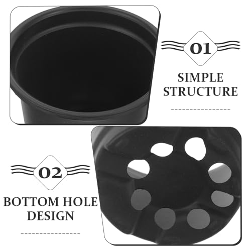 30pcs Black Plastic Nursery Pots 100mm Medium Seedling Containers for Indoor Outdoor Plant Propagation and Garden Supply - view 7
