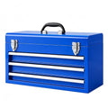Metal Tool Box, 20.5-inch, Portable Metal Tool Box with 3 Drawers