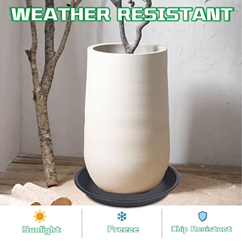 Plant Saucer 14 Inch, 3 Pack Drip Trays for Flower Pot, Heavy Duty Drainage Tray for Indoors No Holes, Plastic Plant Plate Water Catcher for Planter Base Black - view 3