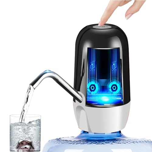 True Dual Water Pump 5 Gallon Water Dispenser,Portable High Battery Capacity USB Charging Water Jug Pump Easy to Use Water Dispenser for 5 Gallon Bottle Camping