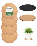 4 Inch Cork Plant Coasters, 6 Pack Round Plant Mats for Small Flower Pots