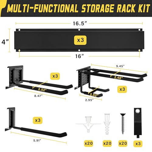 Garage Wall Organizer,15Pack Carries 675 lbs,Garden Tool Organizer - view 4