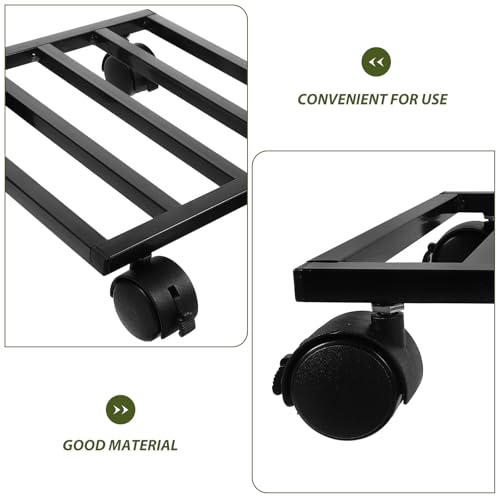25cm Iron Plant Pot Stand with Wheels for Planter Moving - view 3