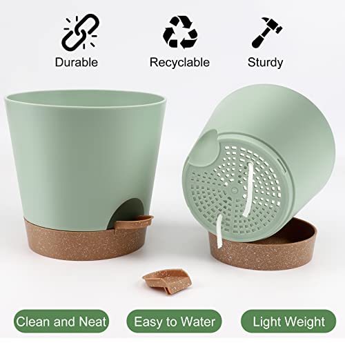 8,7, 6.5, 6, 5.5, 5 Inches Self Watering Planters for Indoor Plants - view 3