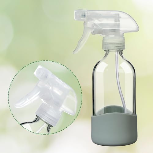 8oz Clear Glass Spray Bottles with Silicone Sleeve for Cleaning Solutions - view 6