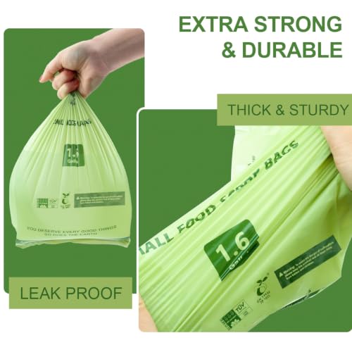 1.6 Gallon Compostable Trash Bags, 150 Count Kitchen Food Scrap - view 4