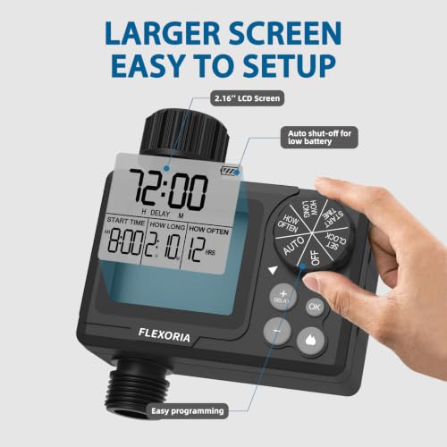 Digital Programmable Water Timer, Garden Hose Sprinkler Timer for Irrigation and Watering Systems, 1 Outlet - view 2