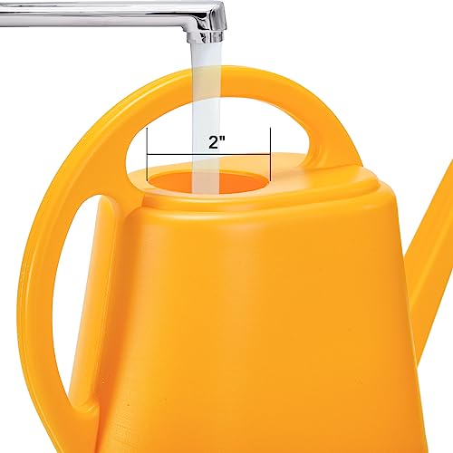 Watering Can, 1/2 Gallon Plastic Watering Cans with Comfortable Handle, Small Garden Watering Cans Long Spout for Indoor Outdoor Watering Plants, Yellow - view 3