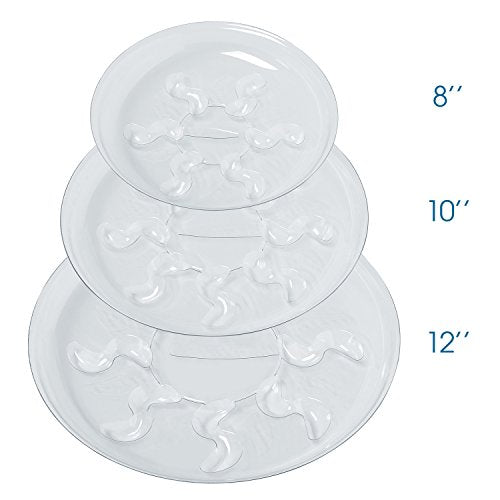 5 Pieces of 12 inch, Clear Thick Plastic Heavy Duty Sturdy Plant Saucer Drip Trays for pots (12") - view 4