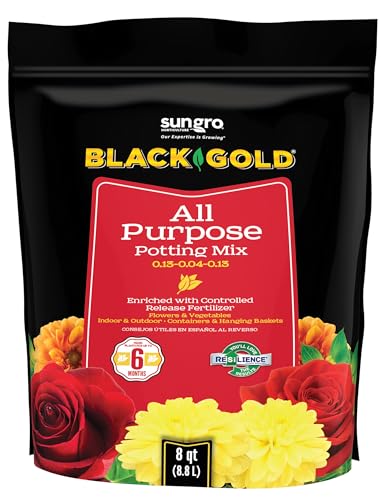 Horticulture 8-Quart Black Gold 1310102 Purpose Potting Soil With Control, Brown/A